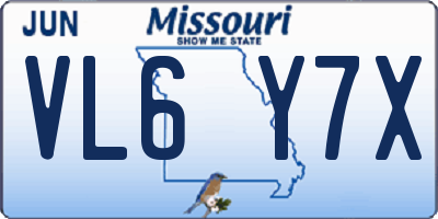 MO license plate VL6Y7X