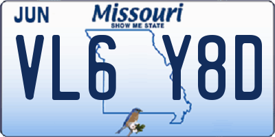 MO license plate VL6Y8D