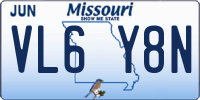 MO license plate VL6Y8N