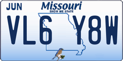 MO license plate VL6Y8W