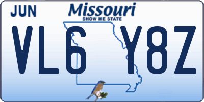 MO license plate VL6Y8Z
