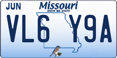MO license plate VL6Y9A