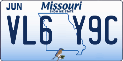 MO license plate VL6Y9C