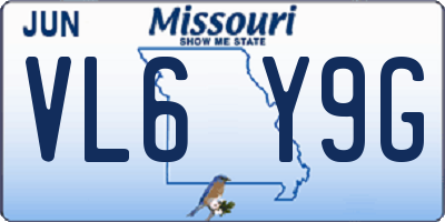 MO license plate VL6Y9G