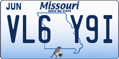 MO license plate VL6Y9I