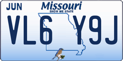 MO license plate VL6Y9J