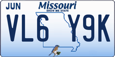 MO license plate VL6Y9K