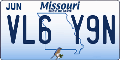 MO license plate VL6Y9N