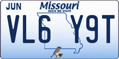 MO license plate VL6Y9T