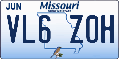 MO license plate VL6Z0H