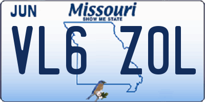 MO license plate VL6Z0L