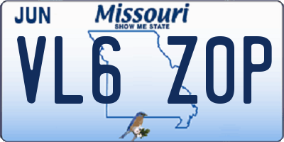 MO license plate VL6Z0P