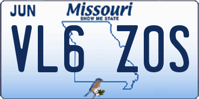 MO license plate VL6Z0S
