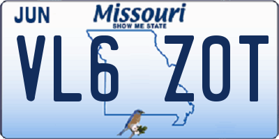 MO license plate VL6Z0T