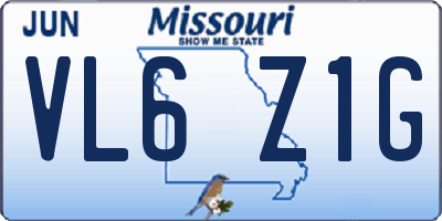 MO license plate VL6Z1G