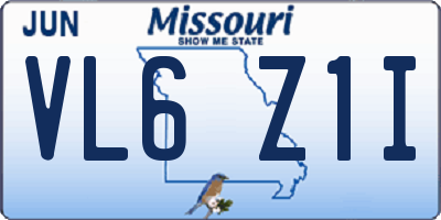 MO license plate VL6Z1I