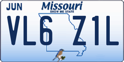 MO license plate VL6Z1L