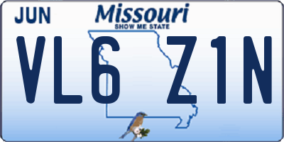 MO license plate VL6Z1N