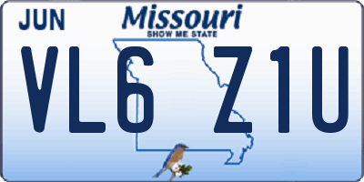 MO license plate VL6Z1U