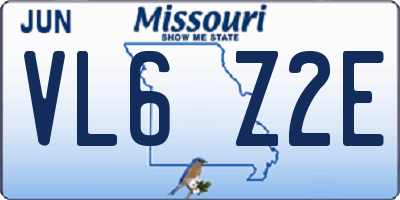 MO license plate VL6Z2E