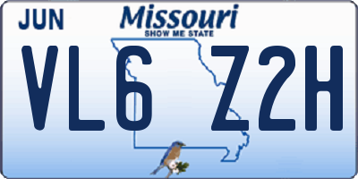 MO license plate VL6Z2H