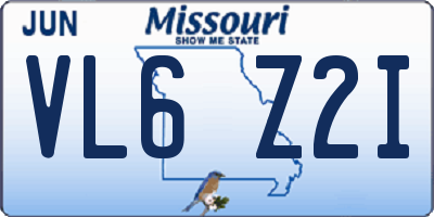 MO license plate VL6Z2I