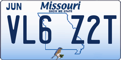 MO license plate VL6Z2T