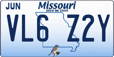 MO license plate VL6Z2Y