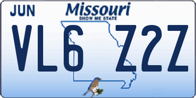 MO license plate VL6Z2Z