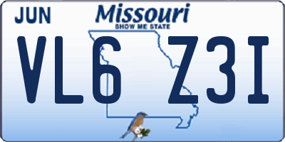 MO license plate VL6Z3I