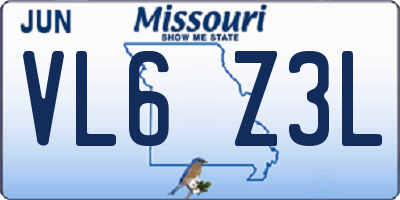 MO license plate VL6Z3L