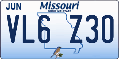 MO license plate VL6Z3O