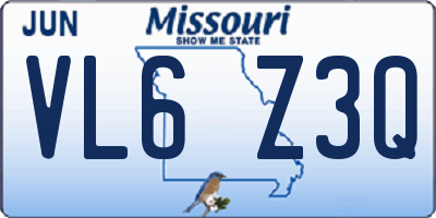 MO license plate VL6Z3Q