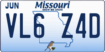 MO license plate VL6Z4D