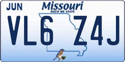 MO license plate VL6Z4J