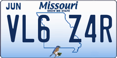 MO license plate VL6Z4R