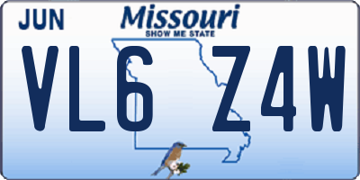 MO license plate VL6Z4W