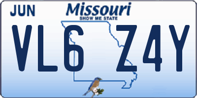 MO license plate VL6Z4Y