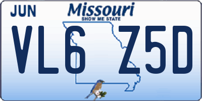 MO license plate VL6Z5D