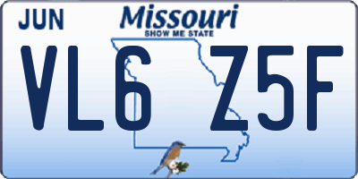 MO license plate VL6Z5F