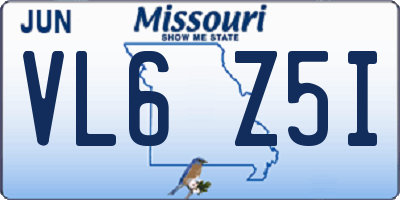 MO license plate VL6Z5I