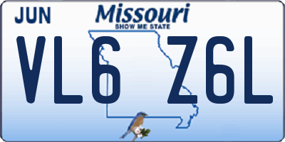 MO license plate VL6Z6L