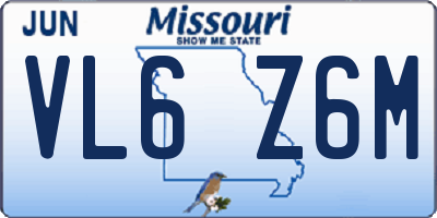 MO license plate VL6Z6M