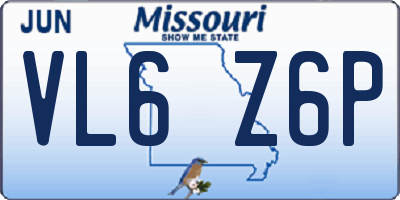 MO license plate VL6Z6P