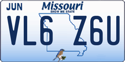 MO license plate VL6Z6U