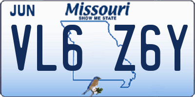 MO license plate VL6Z6Y