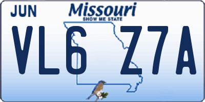 MO license plate VL6Z7A