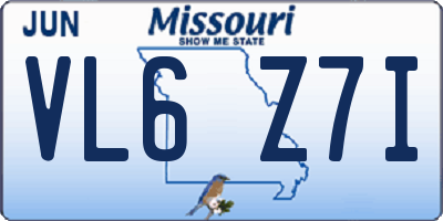 MO license plate VL6Z7I