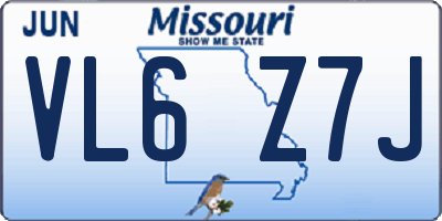 MO license plate VL6Z7J