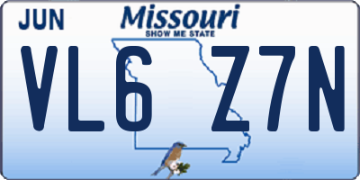 MO license plate VL6Z7N